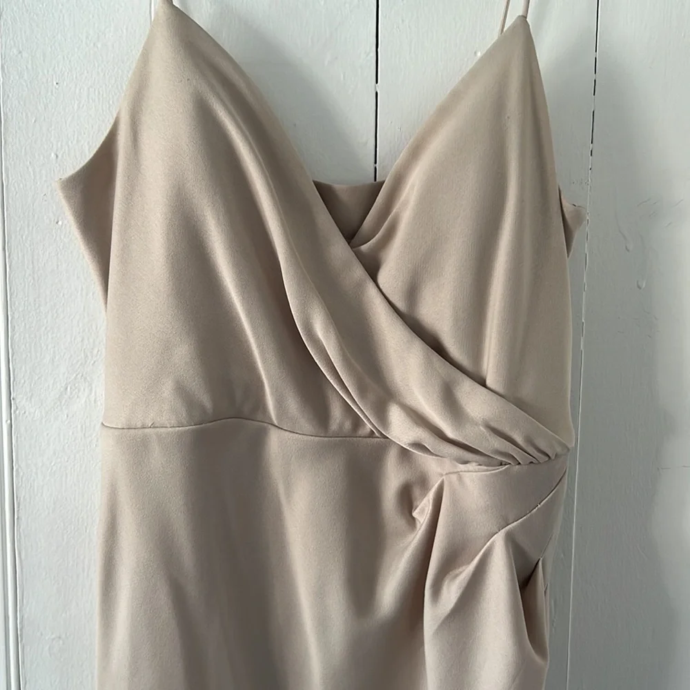 BHLDN Anthropologie Freya Satin Charmeuse Dress In Champagne - Picture 4 of 9